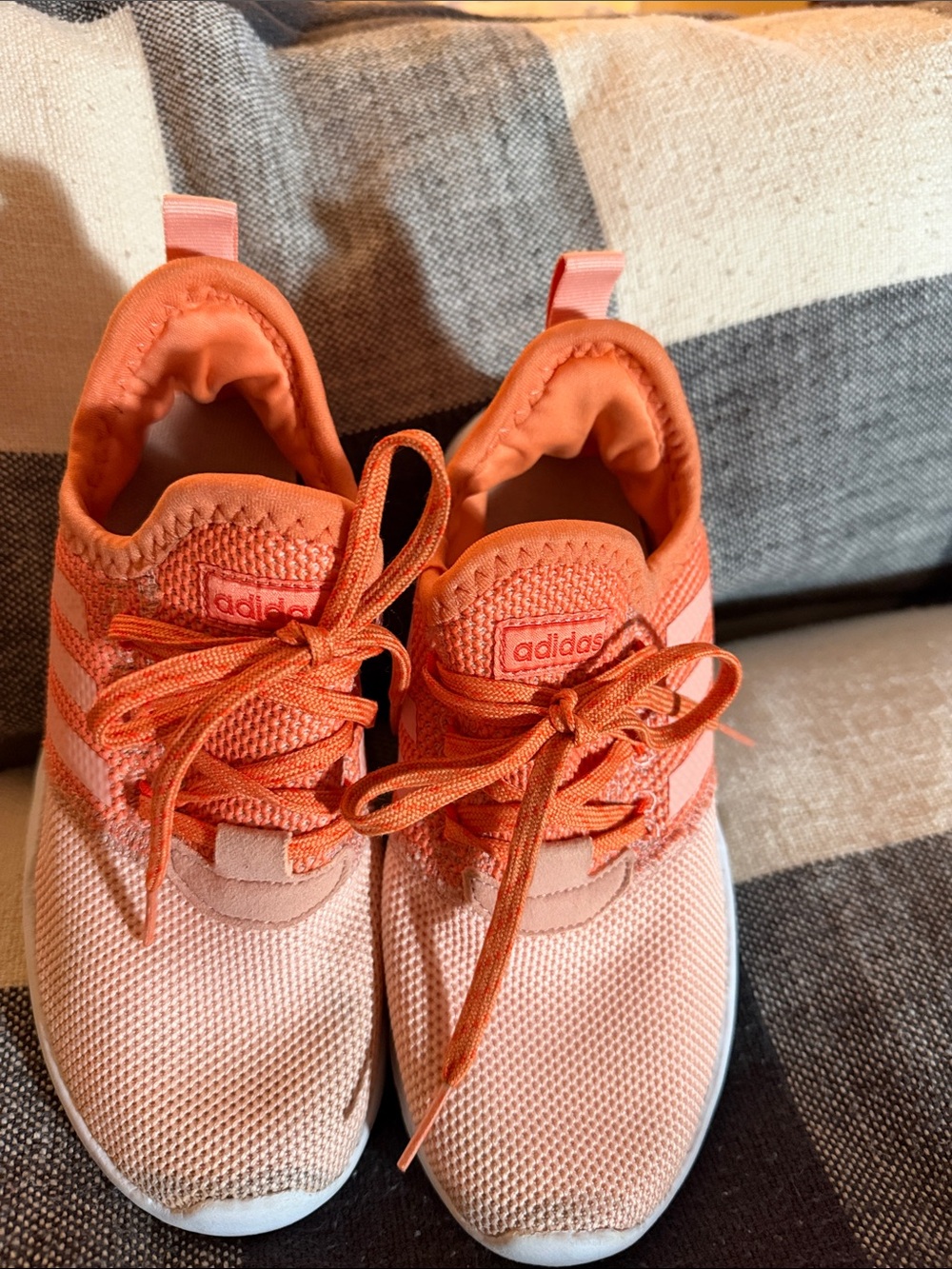 adidas Kids Coral-Orange Athletic Sneakers